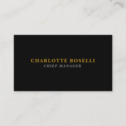 Minimalist Classical Professional Black Gold Color エンクロージャーカード (正面)