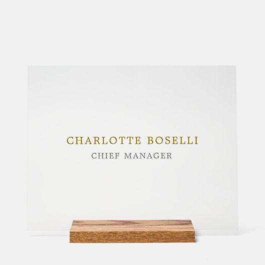 Minimalist Classical Professional Gold Color アクリルサイン (正面)