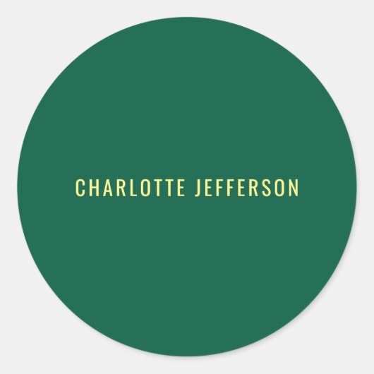 Minimalist Classical Professional Green Yellow ラウンドシール (正面)