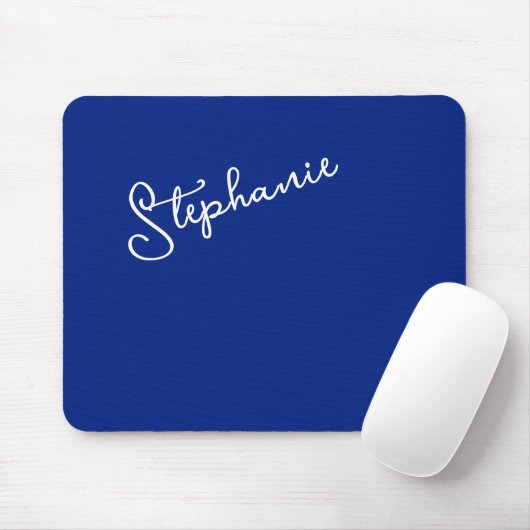 Minimalist Classy Blue Personalized Script Name  マウスパッド (マウス)