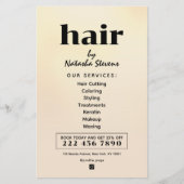 Minimalist clean boho style hair salon チラシ (正面)