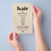 Minimalist clean boho style hair salon チラシ (ハンドル)