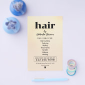 Minimalist clean boho style hair salon チラシ (シングル)