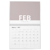 Minimalist Clean Modern Color Design Calendar カレンダー (2月 2027)