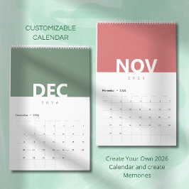 Minimalist Clean Modern Color Design Calendar カレンダー
