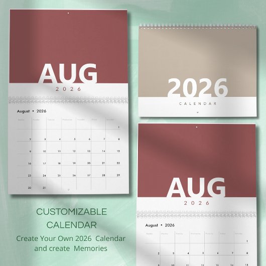 Minimalist Clean Modern Color Design Calendar カレンダー