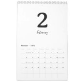 Minimalist Clean Modern Design Calendar カレンダー (2月 2026)