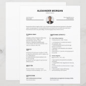 Minimalist Clean Professional Pro Resume  (正面/裏面)