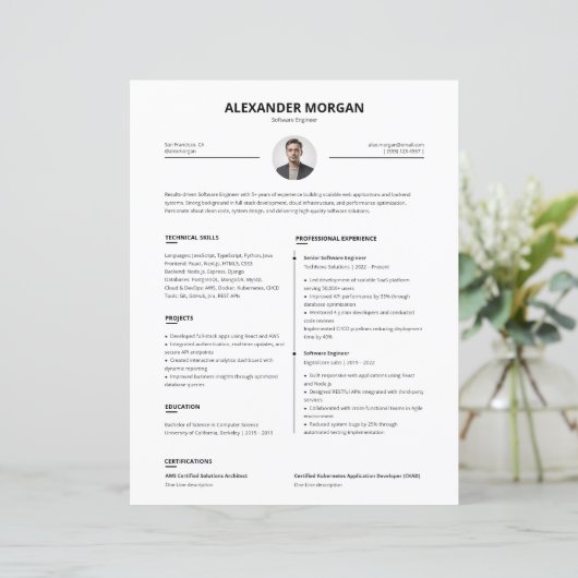 Minimalist Clean Professional Pro Resume  (スタンド正面)