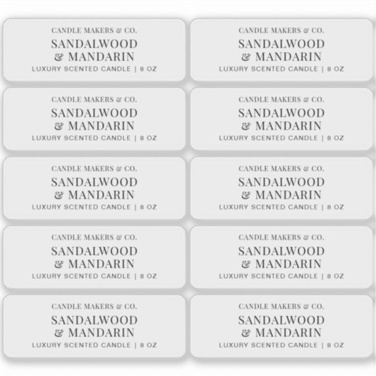 Minimalist Clear Candle Tin 3x1" Rectangle Label シール (正面)