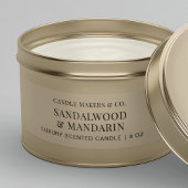 Minimalist Clear Candle Tin 3x1" Rectangle Label シール