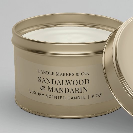 Minimalist Clear Candle Tin 3x1" Rectangle Label シール