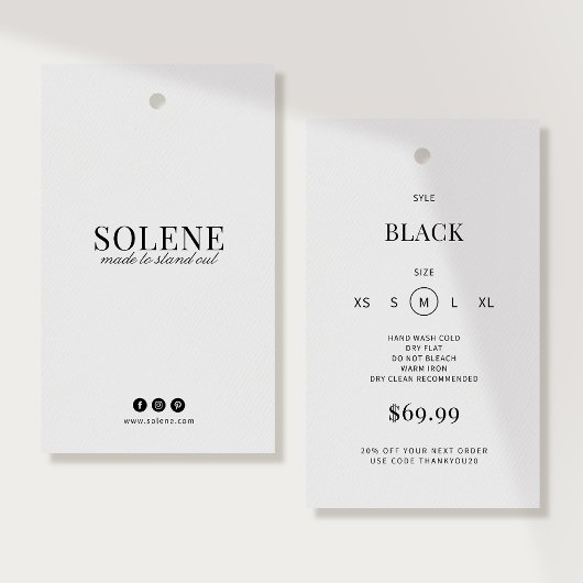 Minimalist Clothing Hang Tag Template 名刺