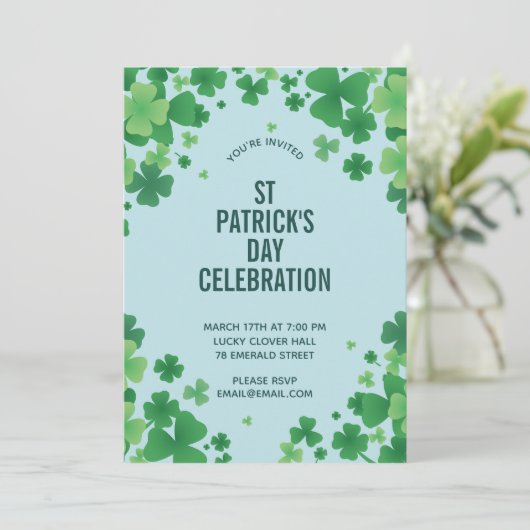 Minimalist Clover Frame Invitation 招待状 (スタンド正面)