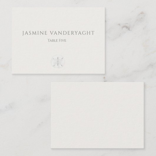 Minimalist Coastal Wedding  プレイスカード (正面/裏面)