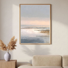 Minimalist Coastal Wetland Abstract Wall Art ポスター