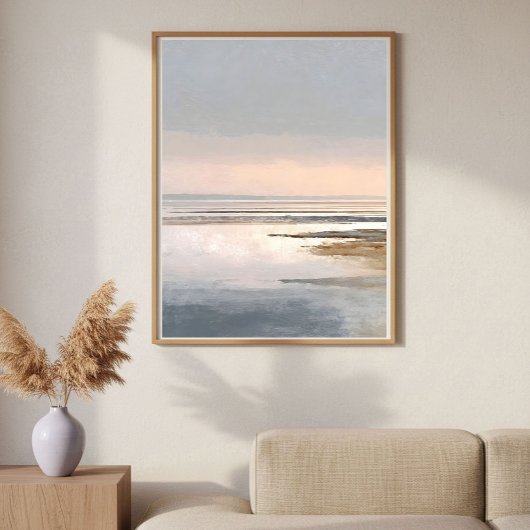 Minimalist Coastal Wetland Abstract Wall Art ポスター