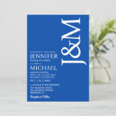 Minimalist Cobalt Blue Ocean Blue Wedding 招待状 (スタンド正面)