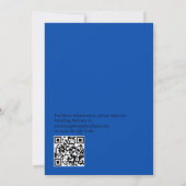 Minimalist Cobalt Blue QR Code on Back Wedding 招待状 (裏面)