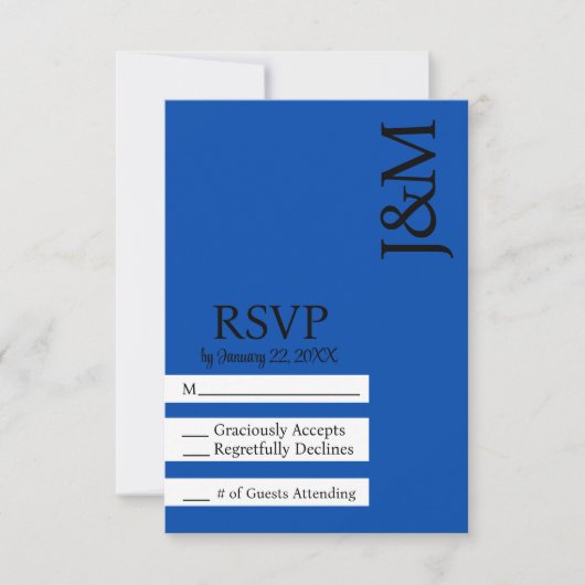 Minimalist Cobalt Blue RSVP card (正面)