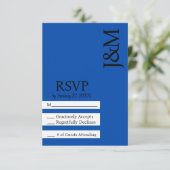 Minimalist Cobalt Blue RSVP card (スタンド正面)
