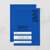 Minimalist Cobalt Blue RSVP card (正面/裏面)