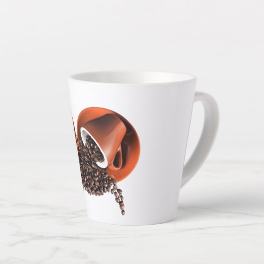 Minimalist Coffee Art Latte Mug | Cute Coffee gift カフェラテマグ (右アングル)