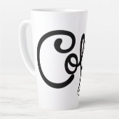 Minimalist Coffee Art Mug - Modern Kitchen Decor  カフェラテマグ (左アングル)