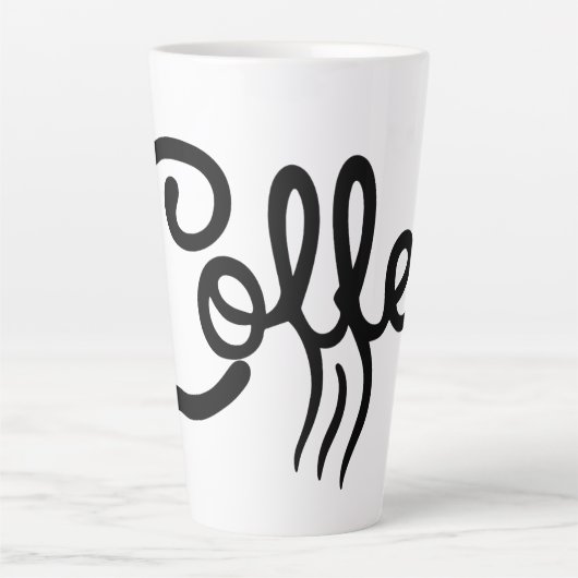 Minimalist Coffee Art Mug - Modern Kitchen Decor  カフェラテマグ (正面)
