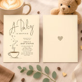 Minimalist Coffee Bean Baby is Brewing Shower  招待状