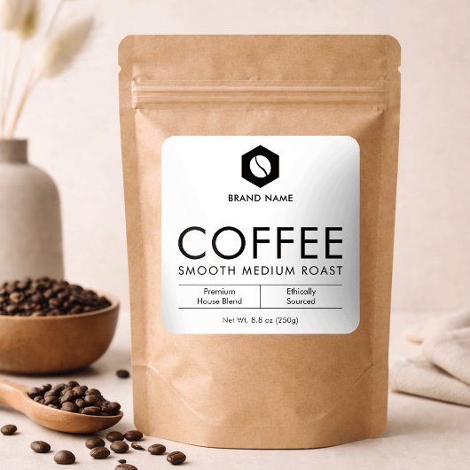 Minimalist Coffee Beans Pouch Jar Packaging Design スクエアシール