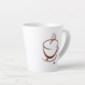 Minimalist Coffee Cup Line Art Mug with Roasted Be カフェラテマグ (右アングル)