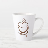 Minimalist Coffee Cup Line Art Mug with Roasted Be カフェラテマグ (右)