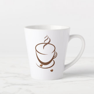 Minimalist Coffee Cup Line Art Mug with Roasted Be カフェラテマグ