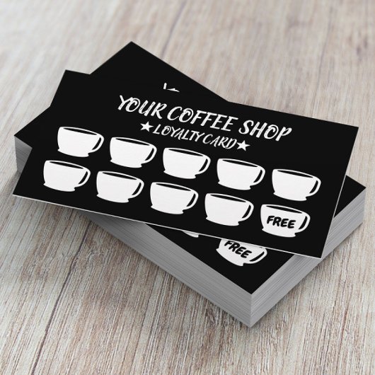 Minimalist Coffee Cups Coffee Loyalty Cards ロイヤリティカード