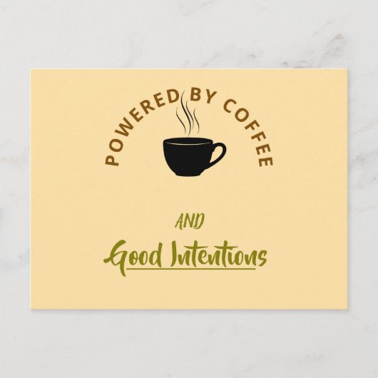 Minimalist Coffee Quote Postcard | Funny Good Inte インビテーションポストカード (正面)
