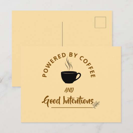 Minimalist Coffee Quote Postcard | Funny Good Inte ポストカード (正面/裏面)