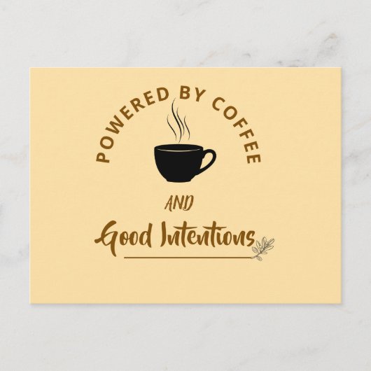 Minimalist Coffee Quote Postcard | Funny Good Inte ポストカード (正面)