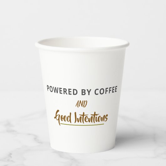 Minimalist Coffee Quote Postcard | Funny Good Inte 紙コップ (正面)