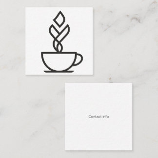 Minimalist Coffee Square Business Cards スクエア名刺