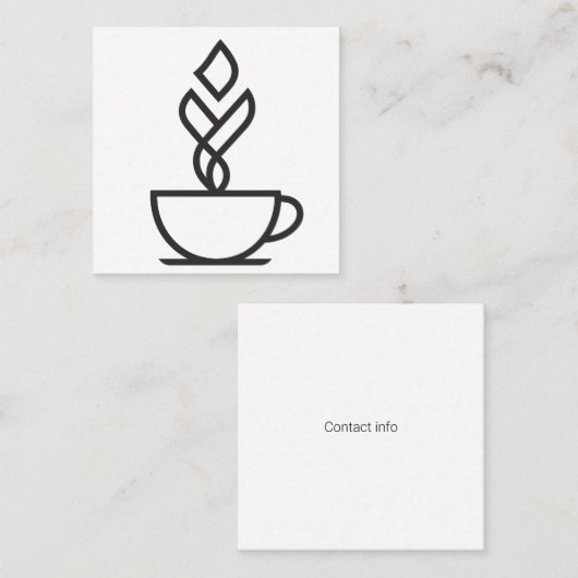 Minimalist Coffee Square Business Cards スクエア名刺 (正面/裏面)