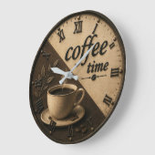 Minimalist Coffee Time ラージ壁時計 (傾斜)
