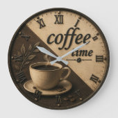 Minimalist Coffee Time ラージ壁時計 (正面)