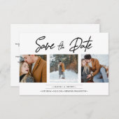 Minimalist Collage 3 Custom Photos Engaged Couple (正面/裏面)