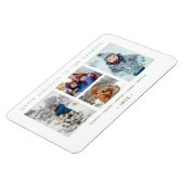 Minimalist Collage 4 Multi Photo Family Keepsake  マグネット (左側)