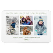 Minimalist Collage 4 Multi Photo Family Keepsake  マグネット (横)