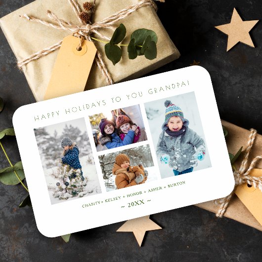 Minimalist Collage 4 Multi Photo Family Keepsake  マグネット