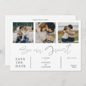 Minimalist Collage Be Our Guest 3 Photos Couple (正面/裏面)