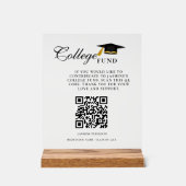Minimalist College Fund QR Code Sign Graduation アクリルサイン (正面)