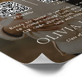 Minimalist College Fund w/ Photo & 2 QR Codes ポスター (角)